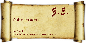 Zehr Endre névjegykártya
