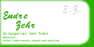 endre zehr business card